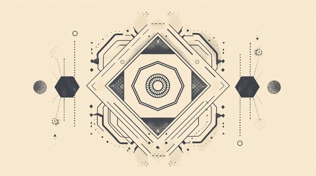 Personalized geometric tattoo design, showcasing custom hexagon and line art, emphasizing uniqueness on a simple background