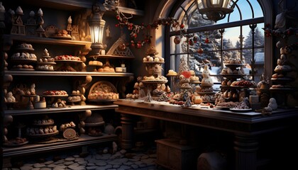 Bakery shop in the old town of Gdansk, Poland