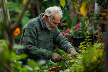 person working in garden