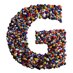Alphabet made of billiard balls, letter G