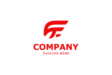 letter f and red eagle modern logo