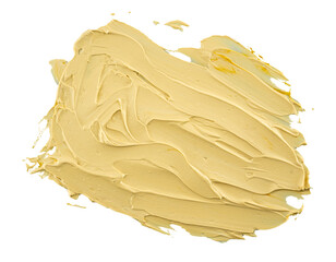 Yellow cream color oil paint smear spread, brush stroke graphic element overlay, grunge graphic...