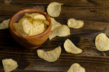 pile of potato chips on the table