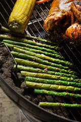 grilled asparagus on the grill