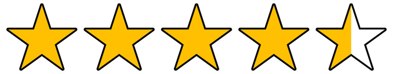 Online Bewerten mit Sternen: 4,5 Sterne Bewertung