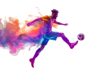 Soccer player action Isolated on Transparent Background