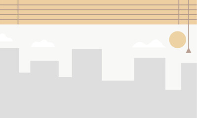 City scene outside the window