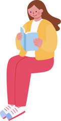 Girl sitting and reading