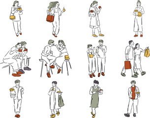 People Illustration Line Art