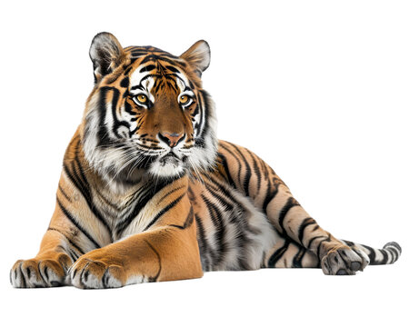 Relax tiger Isolated on Transparent Background - Powered by Adobe