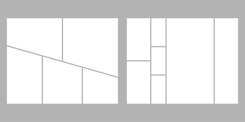 Minimalistic geometric photo frame layout for photo albums, wedding photo. 8,5 to 11 in proportion