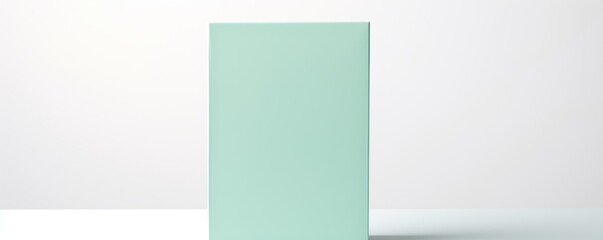 Mint Green tall product box copy space is isolated against a white background for ad advertising sale alert or news blank copyspace for design text photo 