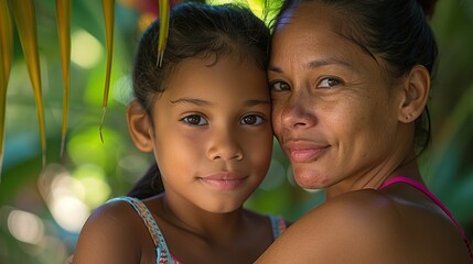  Peaceful Mother's Day Moments, Honest Families, Beautiful Young Mothers Embrace Her Cute Children with Deep Love, Share Laughter and Smile, Cherish Intimate Family Ties in Warm Leisure Time

