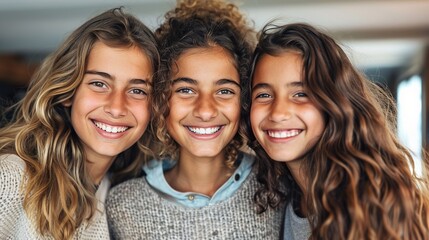  Peaceful Mother's Day Moments, Honest Families, Beautiful Young Mothers Embrace Her Cute Children with Deep Love, Share Laughter and Smile, Cherish Intimate Family Ties in Warm Leisure Time
