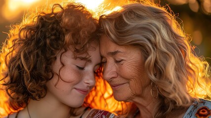  Peaceful Mother's Day Moments, Honest Families, Beautiful Young Mothers Embrace Her Cute Children with Deep Love, Share Laughter and Smile, Cherish Intimate Family Ties in Warm Leisure Time
