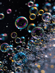 A colorful image of many bubbles floating in the air