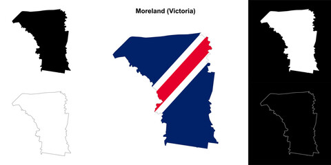 Moreland (Victoria) outline map set
