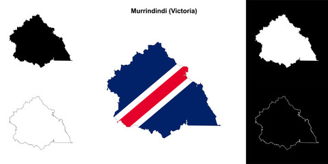 Naklejka premium Murrindindi (Victoria) outline map set