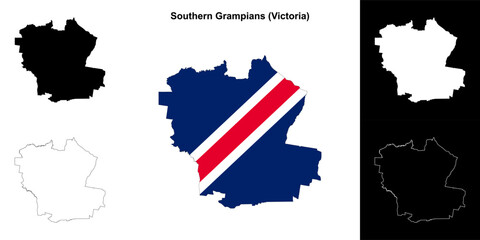 Southern Grampians (Victoria) outline map set