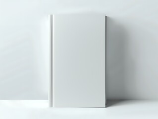 Simple and Elegant White Glossy Blank Book Cover Mockup