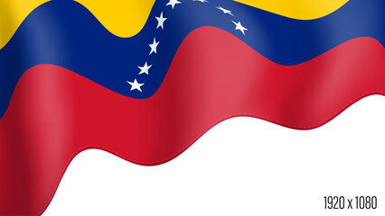 Venezuela country flag realistic independence day background. Venezuelan commonwealth banner in motion waving, fluttering in wind. Festive patriotic HD format template for independence day