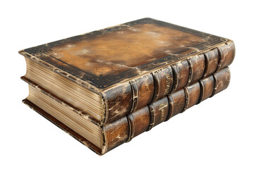 Obraz premium A stack of two old vintage books isolated on a transparent background.