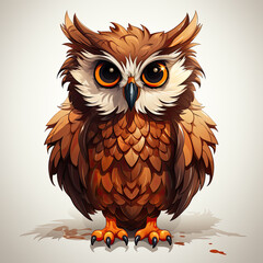 Watercolor Shadow owl, clipart Illustration, Generative Ai