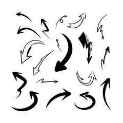 hand doodle arrow set, vector illustration