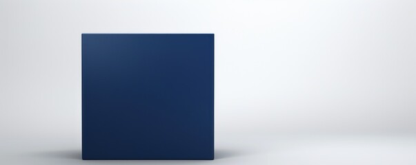 Navy Blue tall product box copy space is isolated against a white background for ad advertising sale alert or news blank copyspace for design text photo 