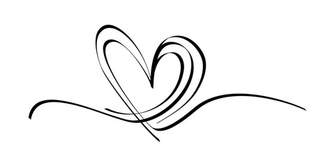 Doodle hearts. hand drawn of heart with line. Isolated on white background. Vector illustration