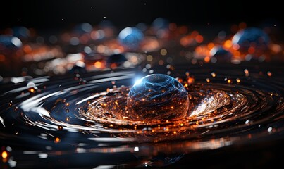 Liquid Ball Floating on Water