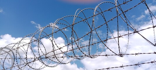 close-up barbed wire safe zone