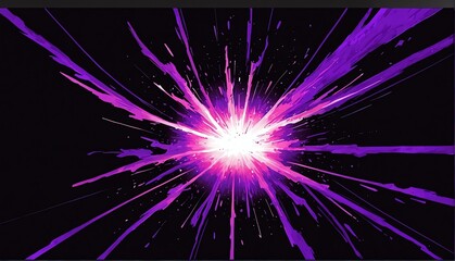 purple explosion impact effect on plain black background from Generative AI