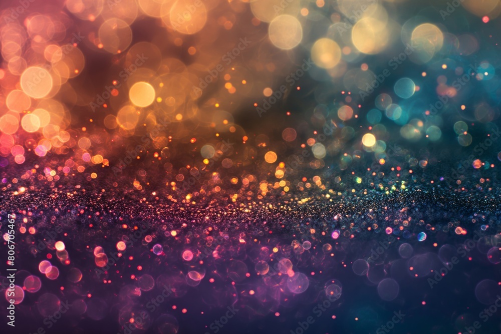Poster vibrant and colorful bokeh lights abstract background with a magical and festive sparkle. perfect fo