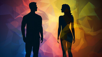 Diverse Silhouette Couples Illustrating Unity and Equality | Vector Illustrations of People Symbolizing Harmony and Inclusion