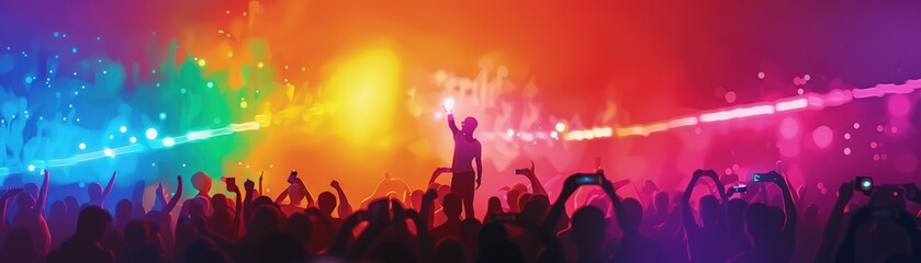 Fototapeta premium A crowd of people are dancing, Pride Month and Day, LGBTIQ+ 