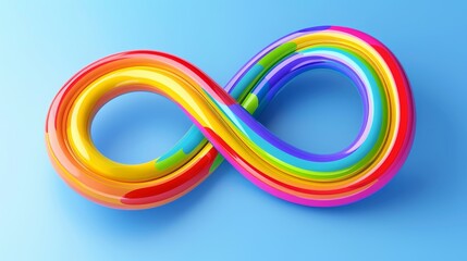 World Autism Awareness Day backdrop with rainbow infinity symbol, Ai Generated