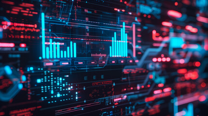 Obraz premium Futuristic Server Room: Data Management and Technology