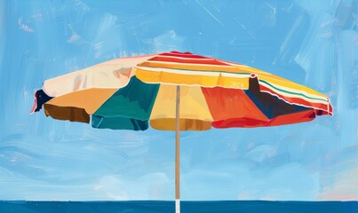 Obraz premium Beach bright umbrella