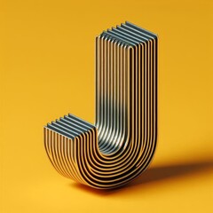 3d font letter J