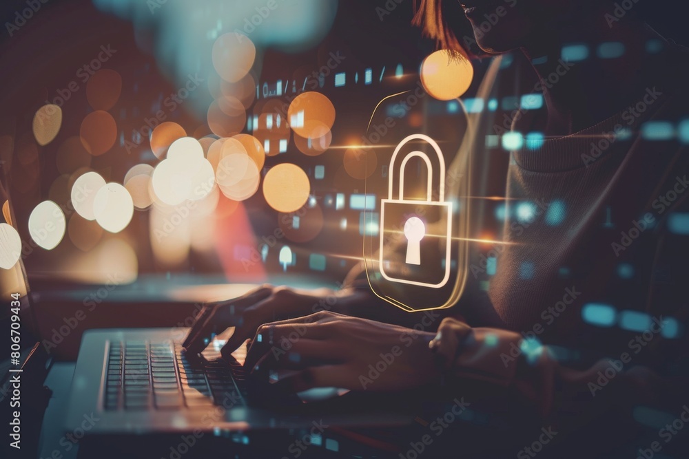 Poster enhance online safety with advanced ssl encryption, secure firewall settings, vpn access, and robust