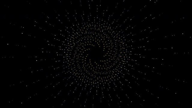 Gold and purple glowing on black background with circular design in the center. Luxury Kaleidoscope VJ loop