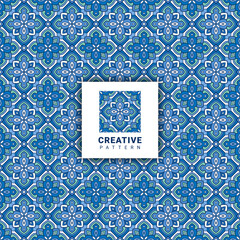 blue turkish colorful embroidery tiles thai fabric textile seamless pattern carpet design