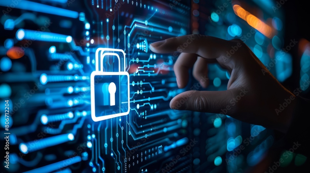 Poster enhance network security and protect confidential data with cloud encryption, firewall protection, a