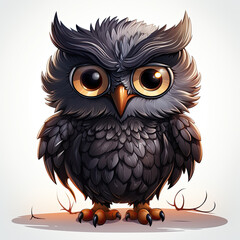 Fototapeta premium Watercolor Shadow owl, clipart Illustration, Generative Ai