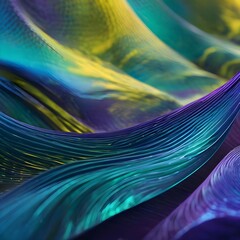 overlapping wave like shapes in shades of blue green and purple abstract background representing
