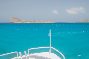 Greece, Crete, Gramvousa, Cruise Boat Bow