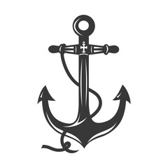 Silhouette anchor symbol black color only