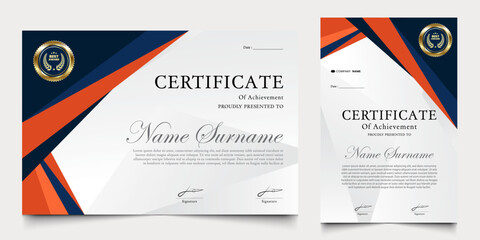 certificate awarded with modern background. graduation design elements, best employees and others.