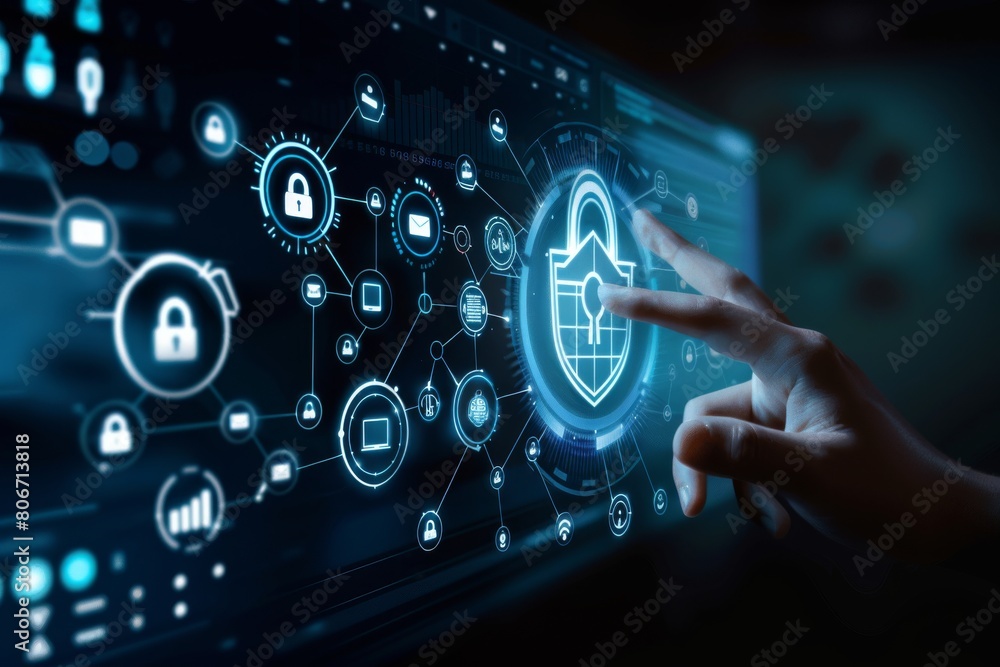 Poster enhance digital data security in cloud environments with vpn, firewall protection, and robust encryp